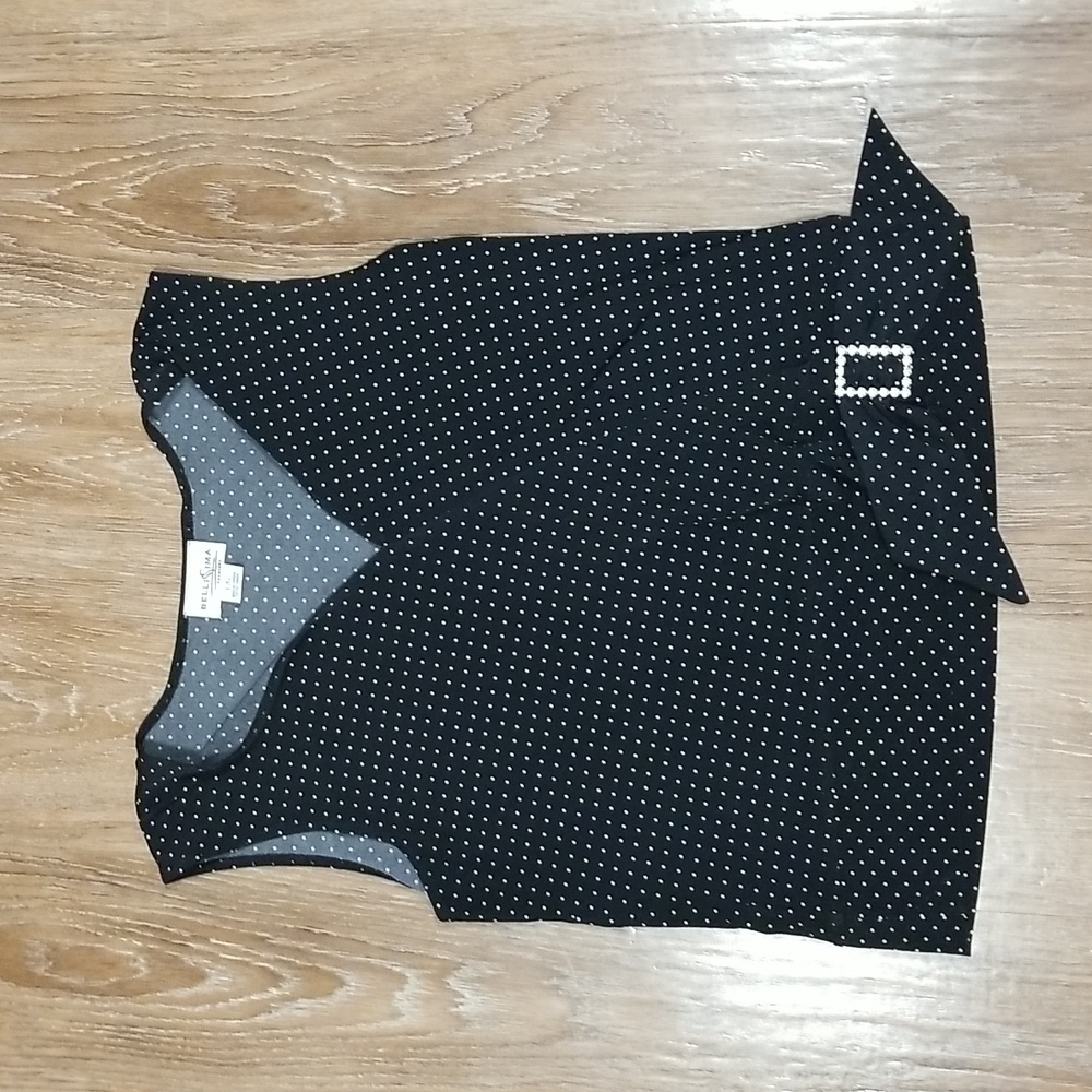 (L) Bellissimo Polka Dot Business Casual Office Workwear Embellished Buckle